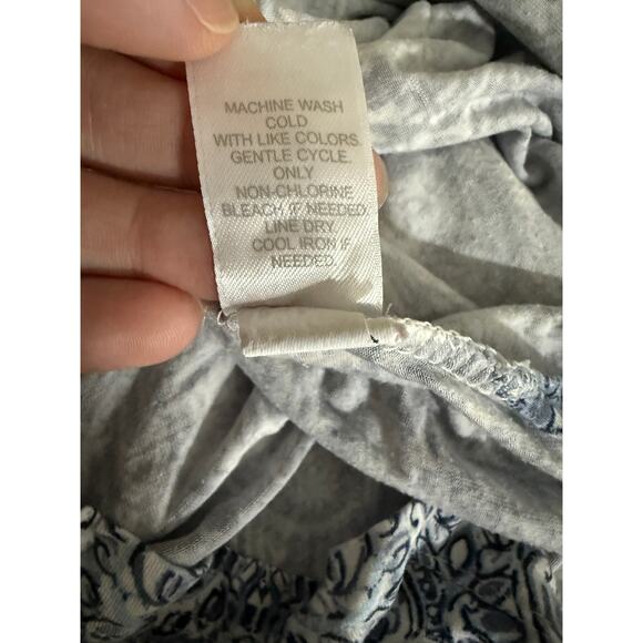 J. Jill Women's Blue White Floral Paisley Sleeveless Boho Long Maxi Dress 3X - Picture 5 of 8